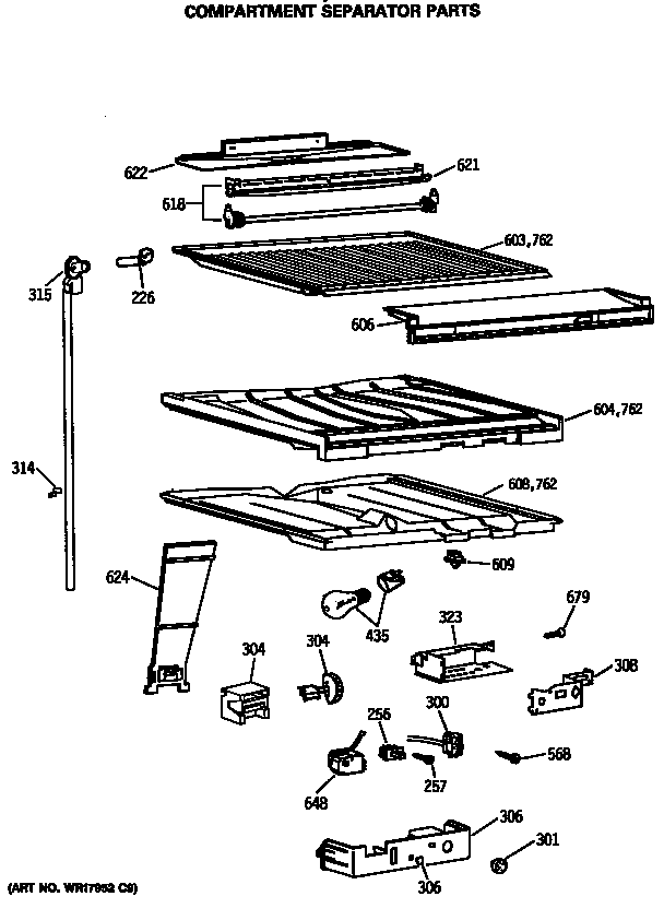 Compartment separator parts