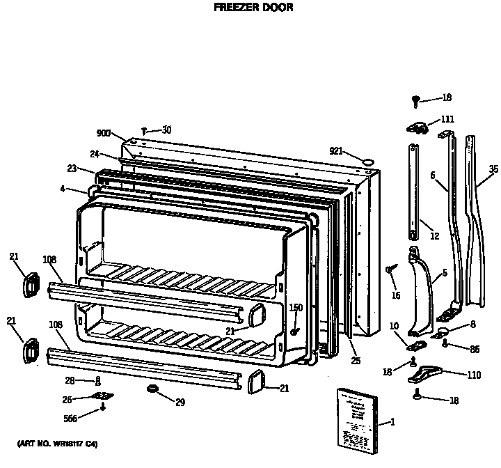 Freezer door