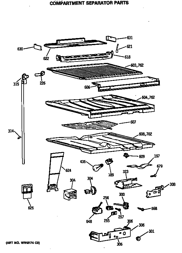 Compartment separator parts