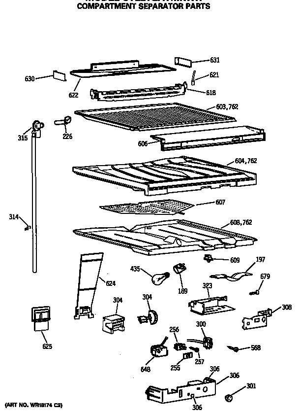 Compartment separator parts