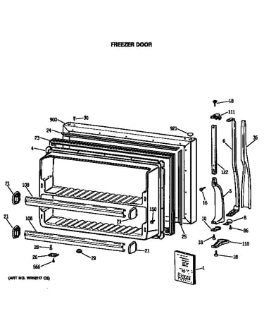 Freezer door