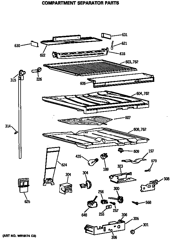 Compartment separator parts