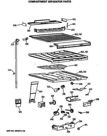 Compartment separator parts