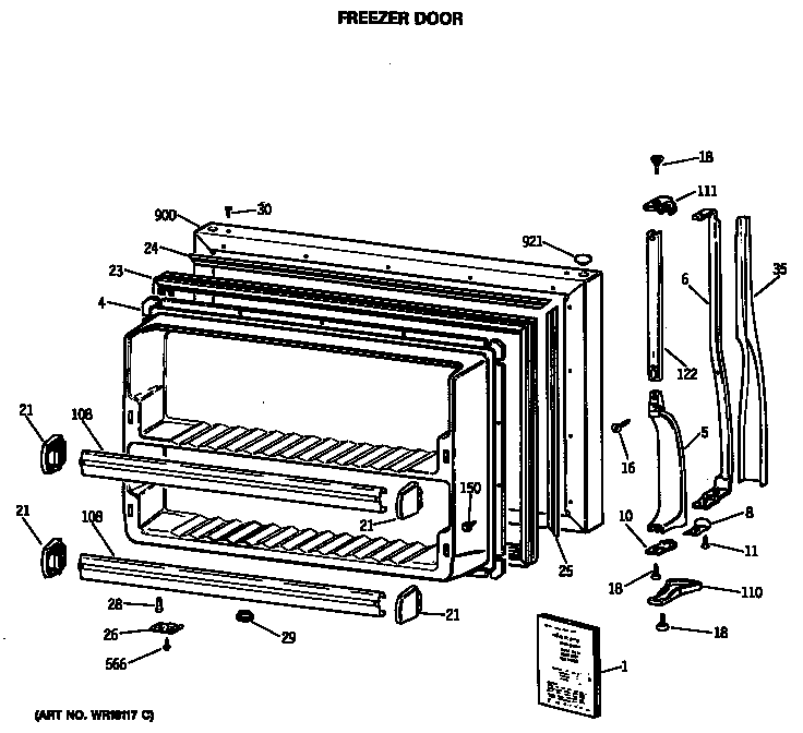 Freezer door