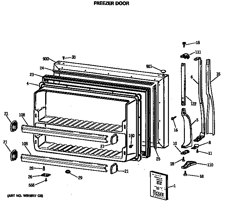 Freezer door