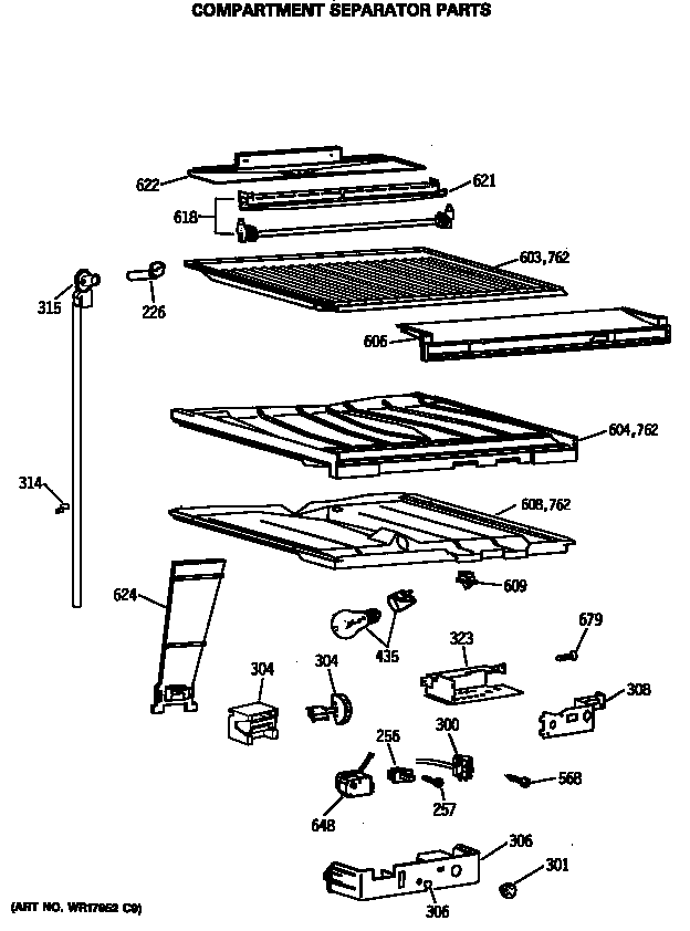 Compartment separator parts