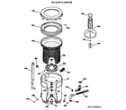 Hotpoint VVXR1040T2AB tub, basket & agitator diagram