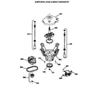Hotpoint VVXR1040T2AB suspension, pump & drive components diagram