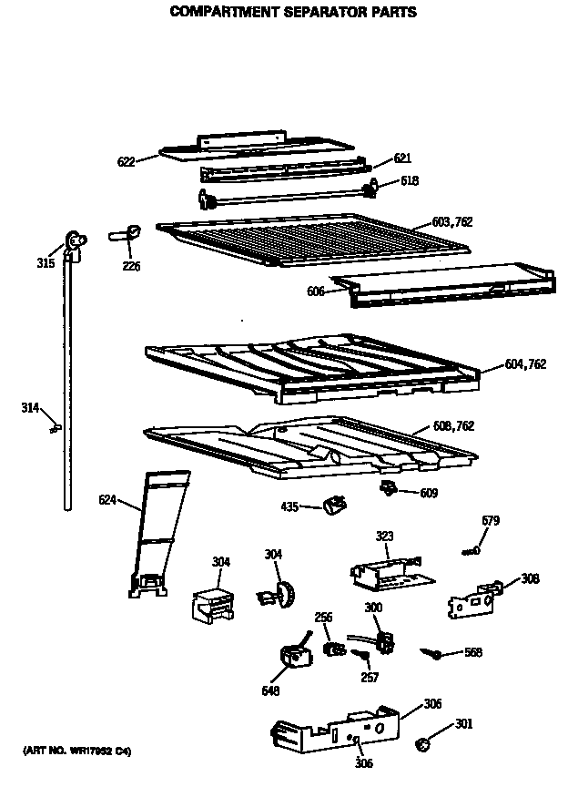 Compartment separator parts