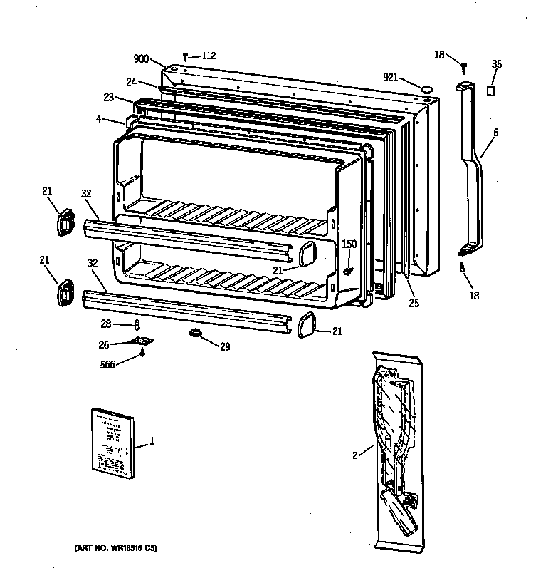Freezer door