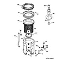 GE WNSR3120W1AA tub, basket & agitator diagram