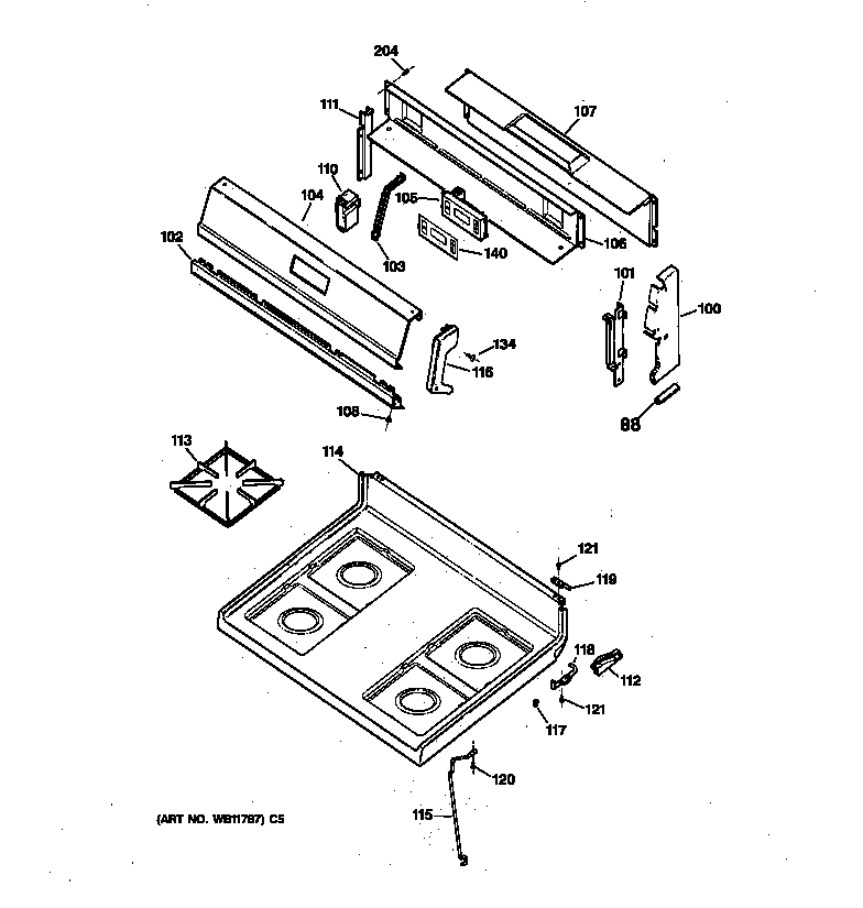 Control panel & cooktop