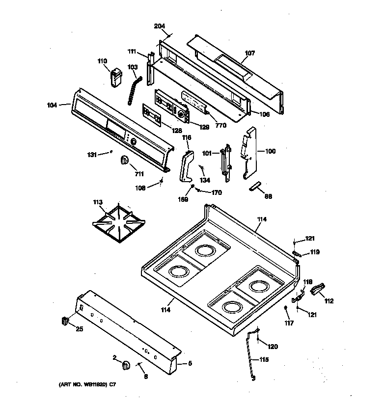 Control panel & cooktop
