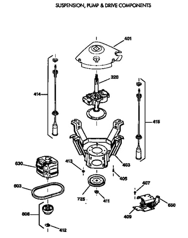 Suspension, pump & drive components