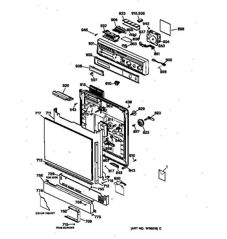 Escutcheon & door assembly