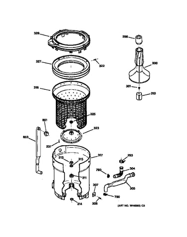 Tub, basket & agitator
