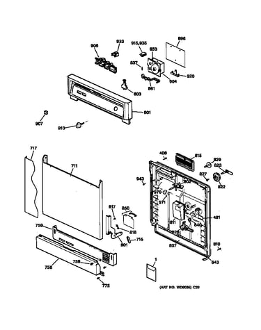 Escutcheon & door assembly