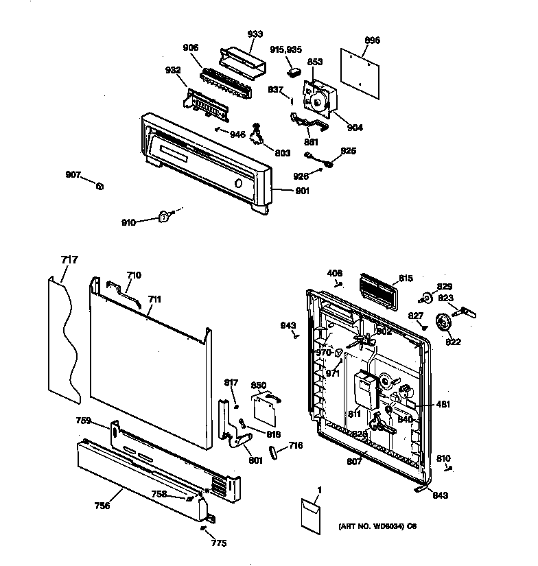 Escutcheon & door assembly
