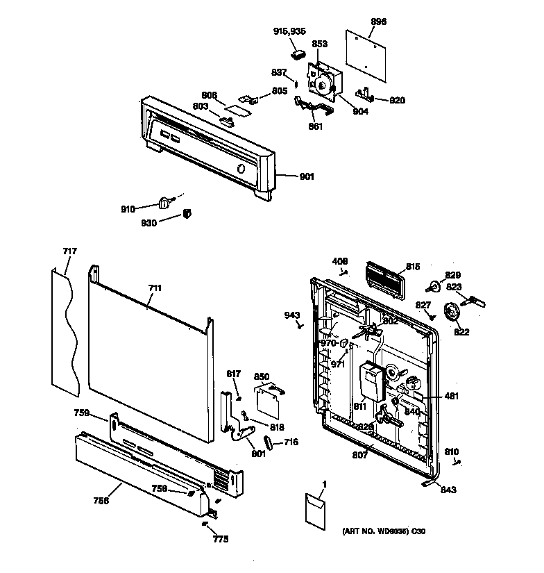 Escutcheon & door assembly