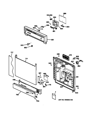 Escutcheon & door assembly