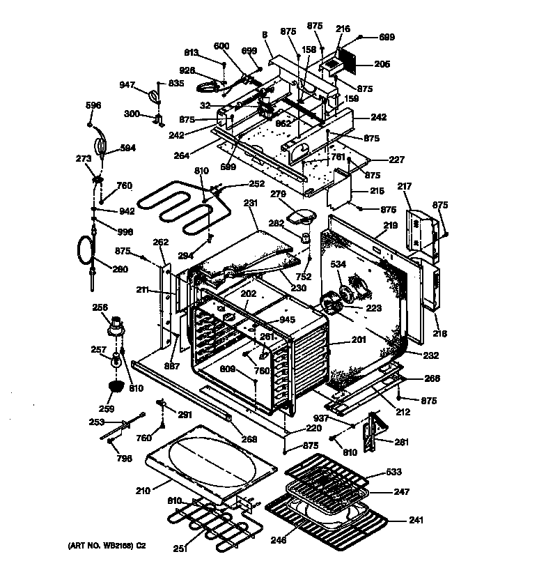 Oven body & m/w support