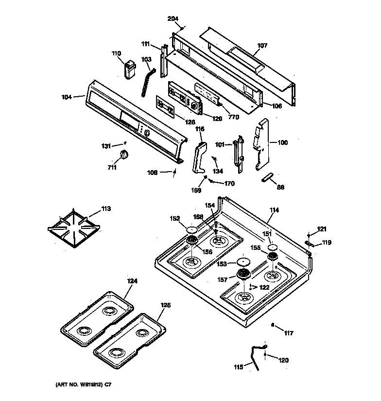 CONTROL PANEL & COOKTOP