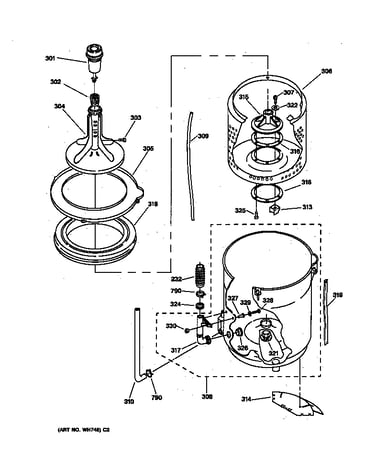 Agitator, basket & tub parts