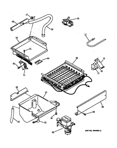 Evaporator, ice cutter grid & water parts