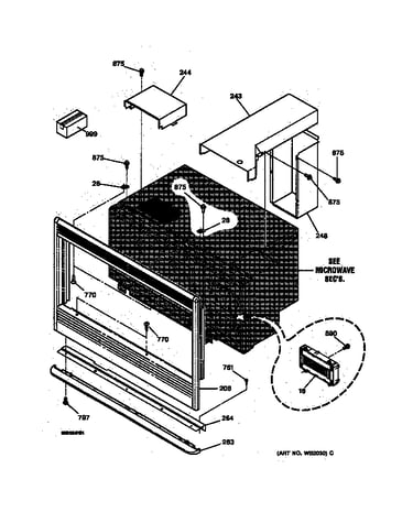 Microwave inclosure section