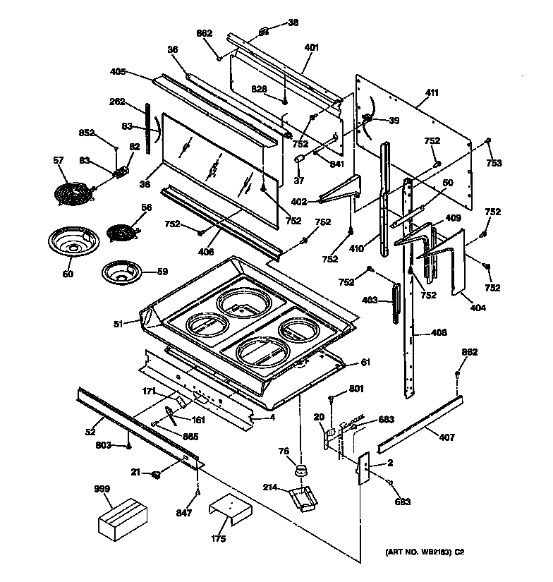 Cooktop with pedistal