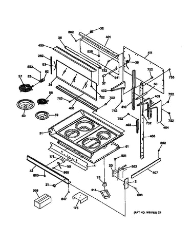 Cooktop with pedistal