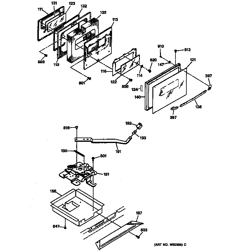 Oven door & motorized door lock