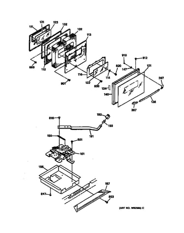 Oven door & motorized door lock