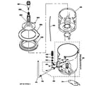 GE WSKP2060T2AB agitator, basket & tub parts diagram