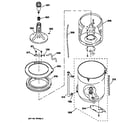 GE WSKP2060W0WH agitator, basket & tub parts diagram