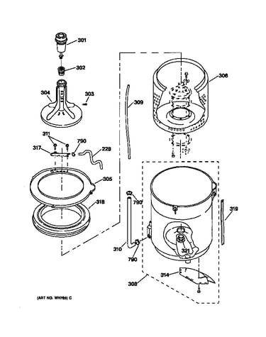 Agitator, basket & tub parts