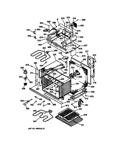 Oven body with microwave support