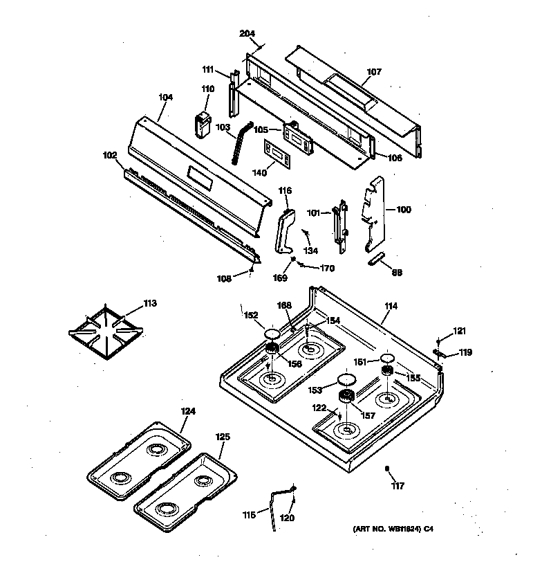 Control panel & cooktop