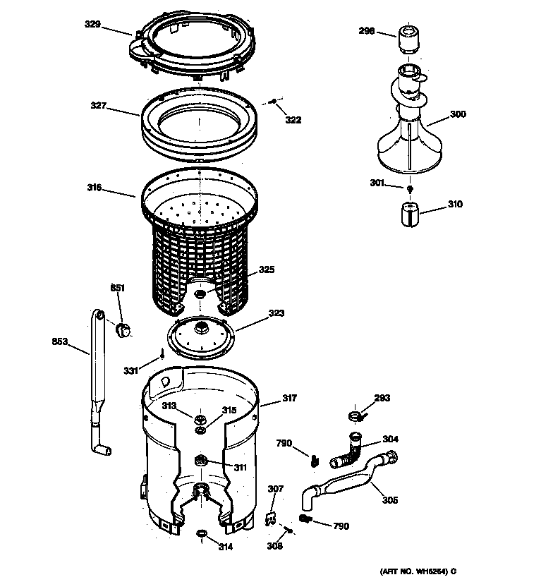 Tub, basket & agitator