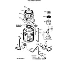 GE WWA8857RBL tub, basket & agitator diagram