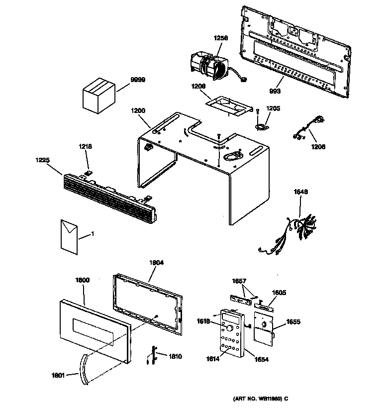 DOOR, CONTROLS, GRILL & CASE