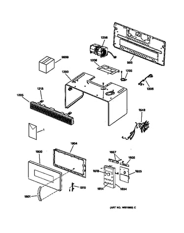 Door, controls, grill & case