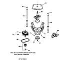 GE WCSR4110TCWW suspension, pump & drive components diagram