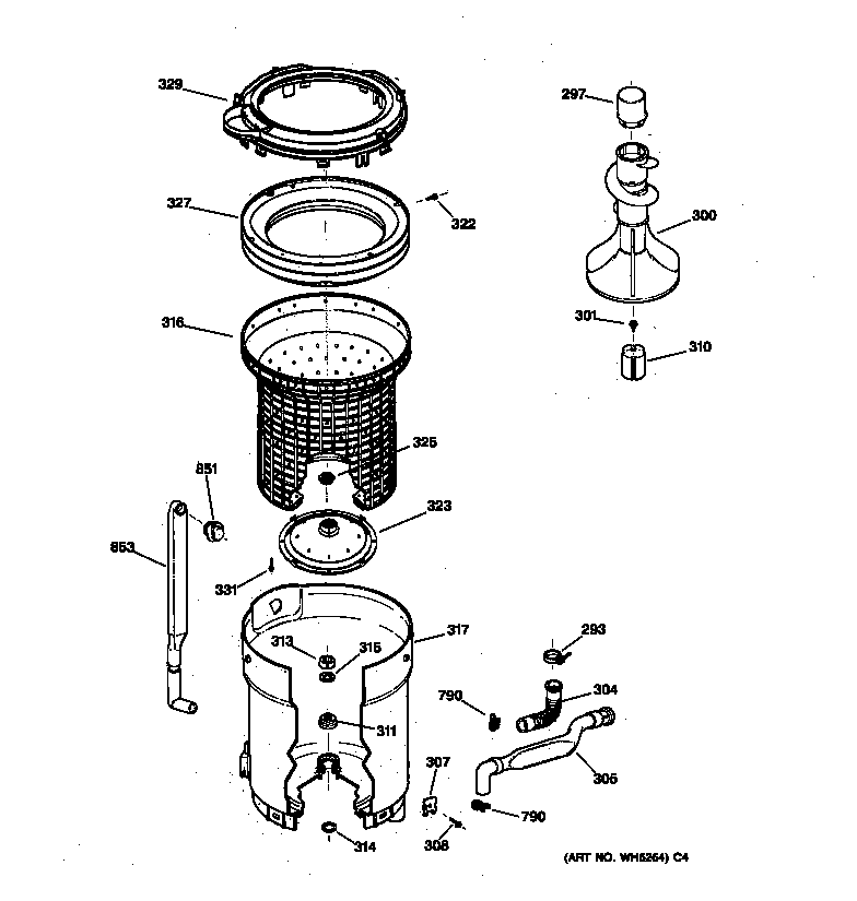 Tub, basket & agitator