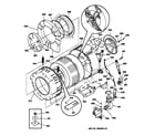GE SH208W0WW tub & motor diagram