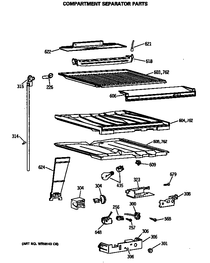 Compartment separator parts