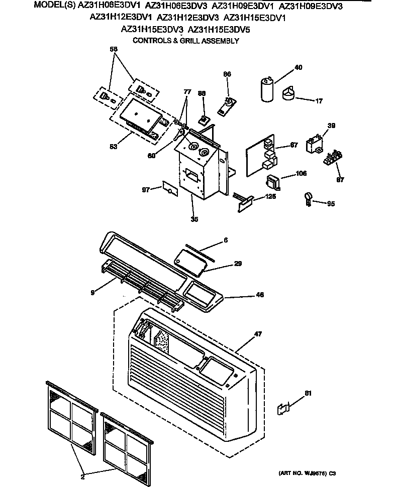 Controls & grill assembly