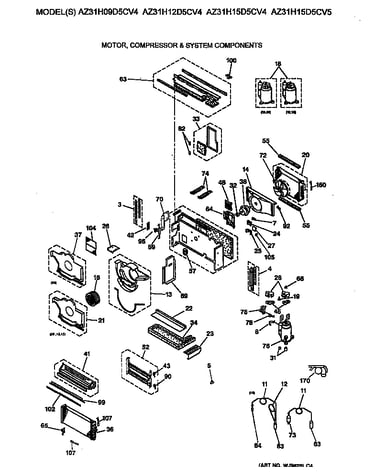Motor, compressor & system components