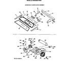 GE DZSQ495ET2WW backsplash, blower & drive assembly diagram