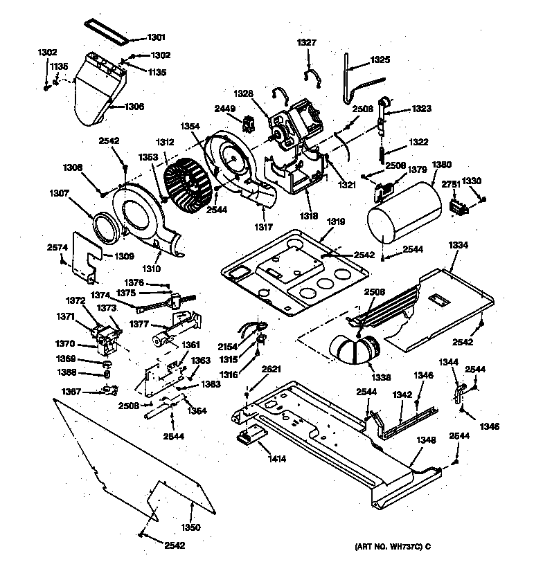 DRYER - MOTOR, BLOWER & BELT